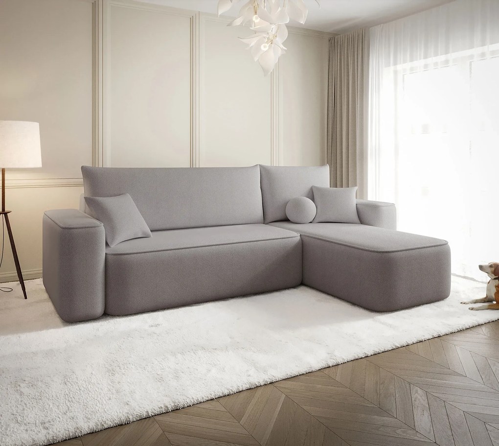 Szary nowoczesny narożnik z funkcją spania G3-C54