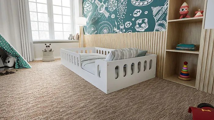 Łóżko dziecięce z barierkami i materacem 80x160 - Lirok 3X