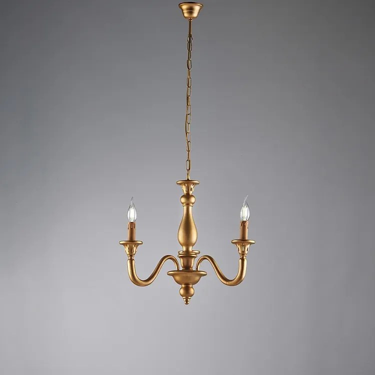 Żyrandol Lucca Antique Gold Wood 3 światła 108 Ø41 BL271-3-OR