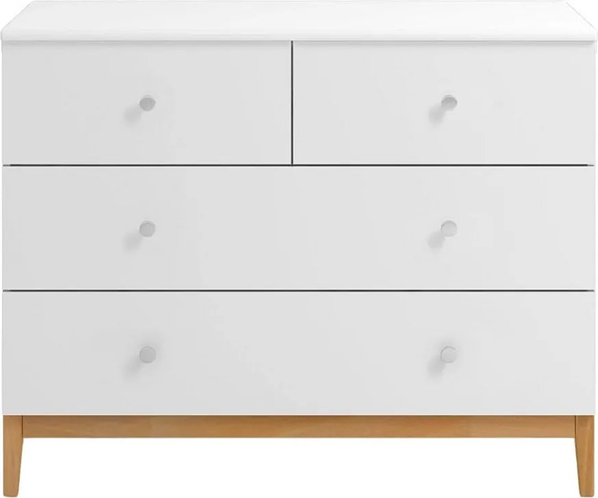 Komoda LIVIA 120 4S biała/buk