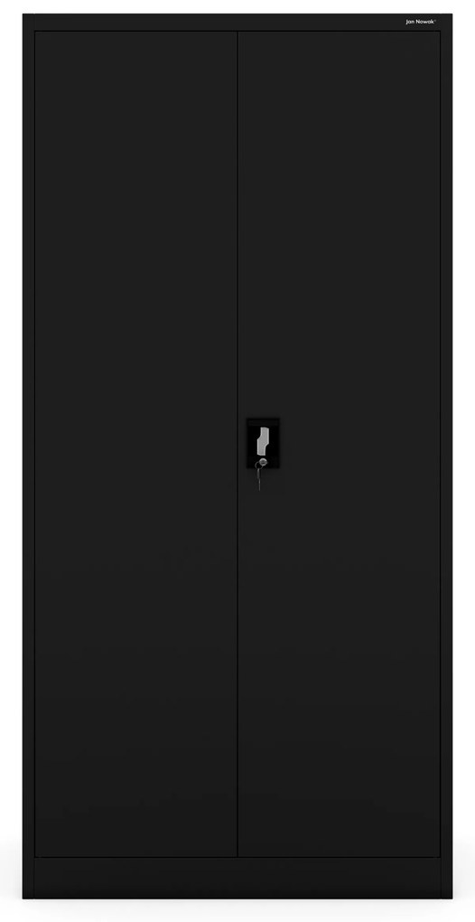 Szafa metalowa wielofunkcyjna z drążkiem czarna, 900x1850x450 mm: DAWID All Black