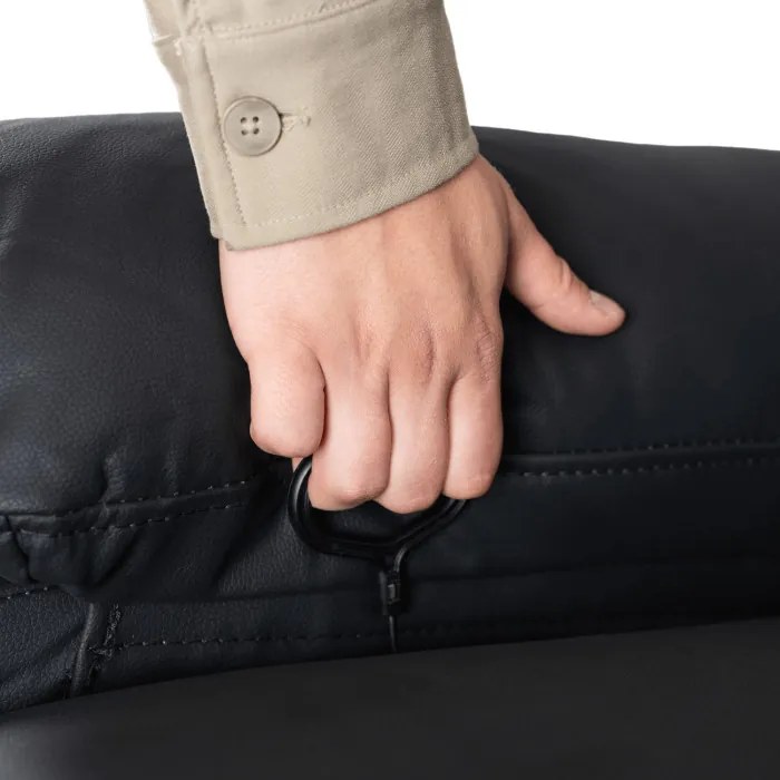 Fotel Masujący BRUCE Rozkładany Czarny Ekoskóra Nowoczesny