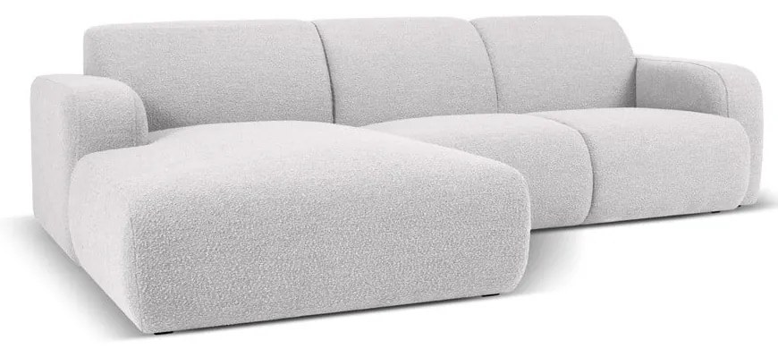 Jasnoszary narożnik z materiału bouclé (lewostronny) Molino – Micadoni Home