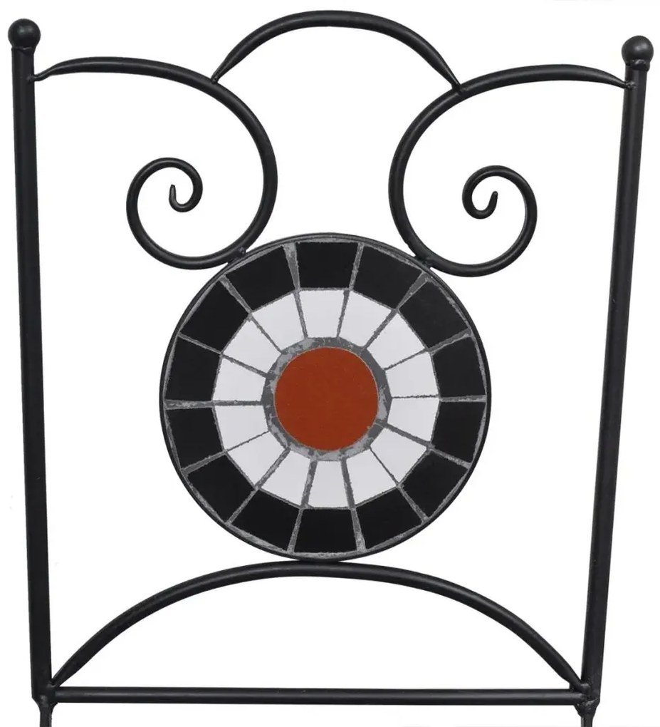 Zestaw ceramicznych krzeseł ogrodowych Zarvin - brązowo-biały