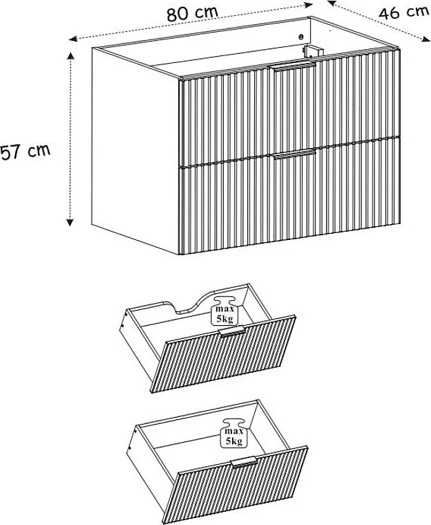 Szafka pod umywalkę, Czarny / Biały + złoty uchwyt, 180 x 57 x 46 cm + Blat