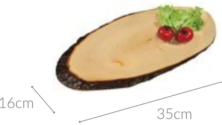 Ozdobna duża deska do serwowania potraw z olchy, deska dekoracyjna, deska kuchenna, półmisek, akcesoria kuchenne, 35 cm, KESPER