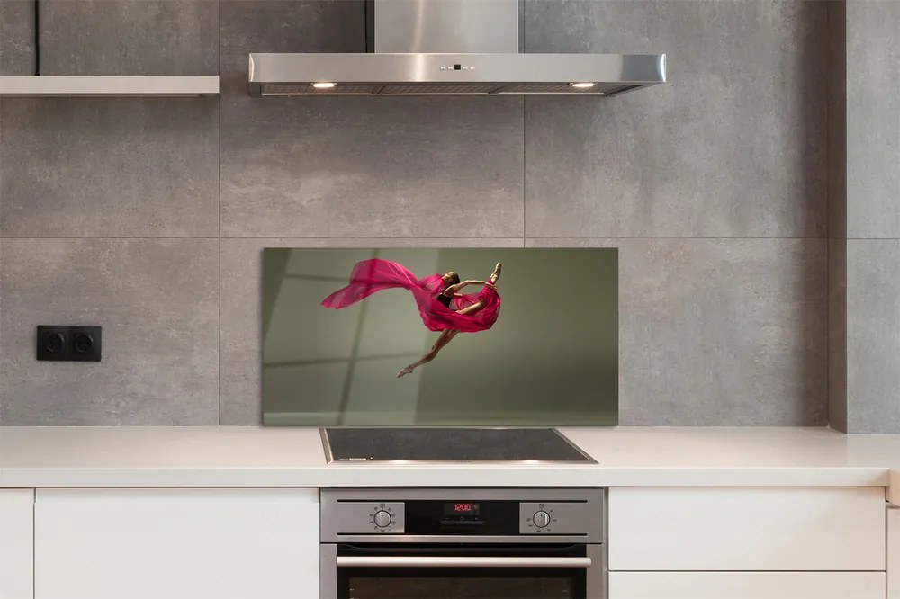 Szklany Panel Szpagat Baletowy z Różowym Tiulem