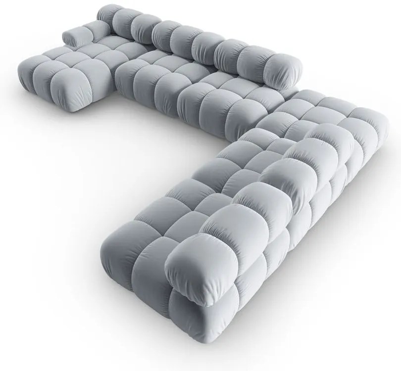 Jasnoniebieska aksamitna sofa 379 cm Bellis – Micadoni Home
