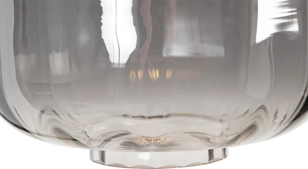 Inteligentna lampa podłogowa czarna z przydymionym szkłem z WiFi ST64 - Qara Down