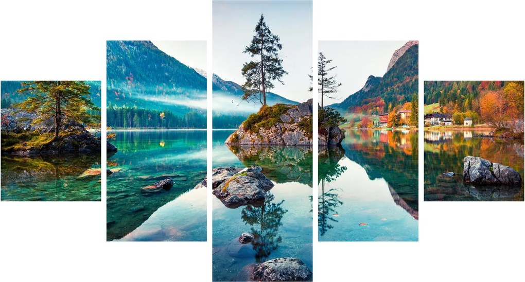 Obraz - Jezioro Hintersee, Alpy Bawarskie, Austria (125x70 cm)