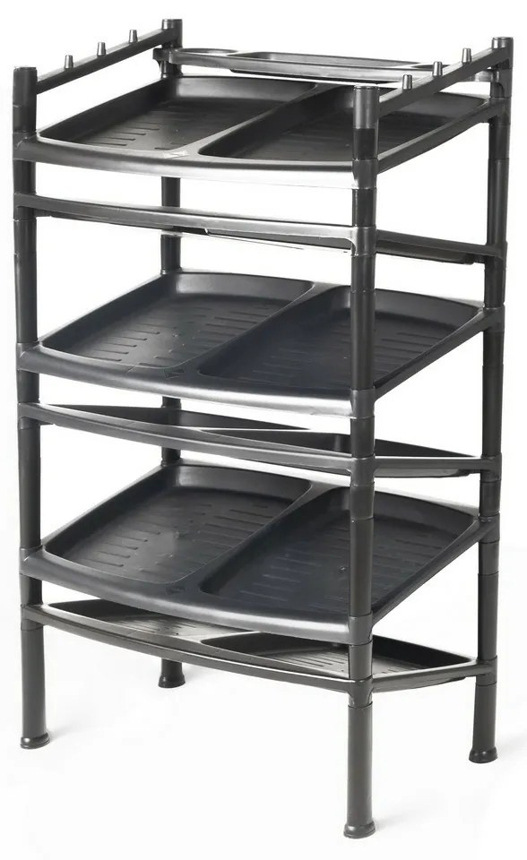 Szafka na buty 6 półek Black 52 x 34 x 91 cm