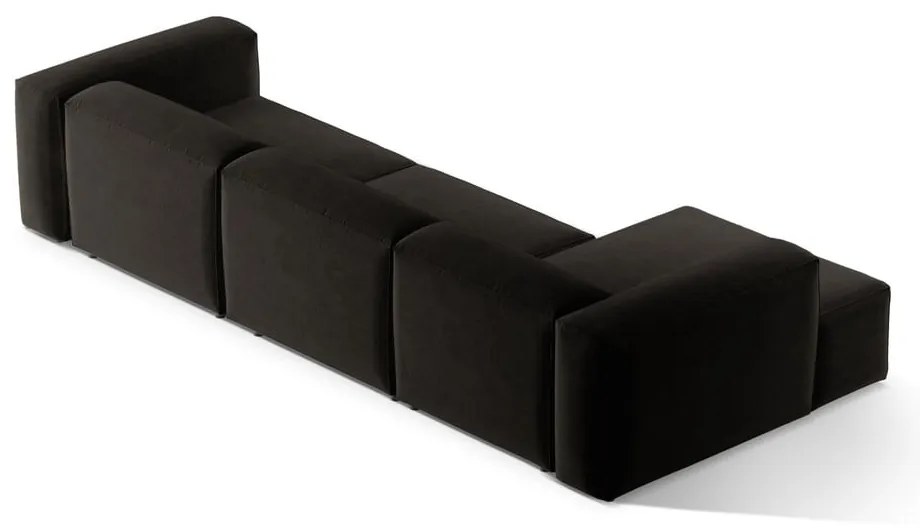 Czarny narożnik (lewostronny/z szezlongiem) Bergamo – Cosmopolitan Design