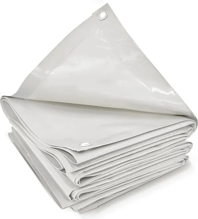 Plandeka 4x5 m biała, wodoodporna, 650g/m², UV, oczka