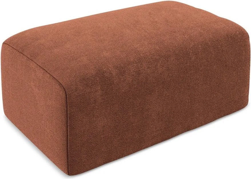 Podnóżek z tkaniny szenilowej w kolorze terakoty Kona – Makamii