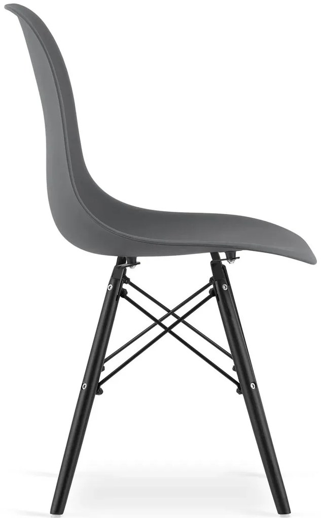 Ciemnoszare krzesło z drewnianymi nogami - Sopi 3X