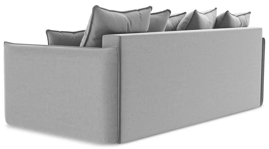 Jasnoszara aksamitna rozkładana/ze schowkiem sofa 225 cm Hula – Makamii