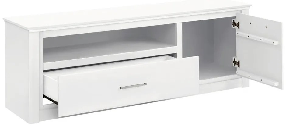 Biała szafka pod TV z drewna sosnowego 160x55 cm Celia – Støraa