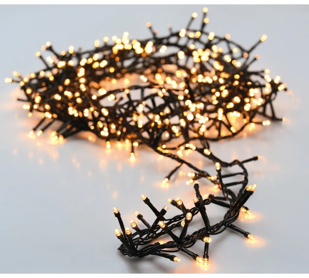 Zewnętrzny łańcuch świetlny Microcluster, 20 m, 1000 LED, ciepła biała, timer, IP44