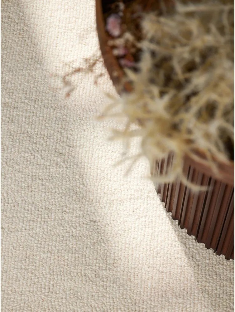 Kremowy wełniany okrągły dywan tkany ręcznie ø 200 cm Puristic Knots – Elle Decoration