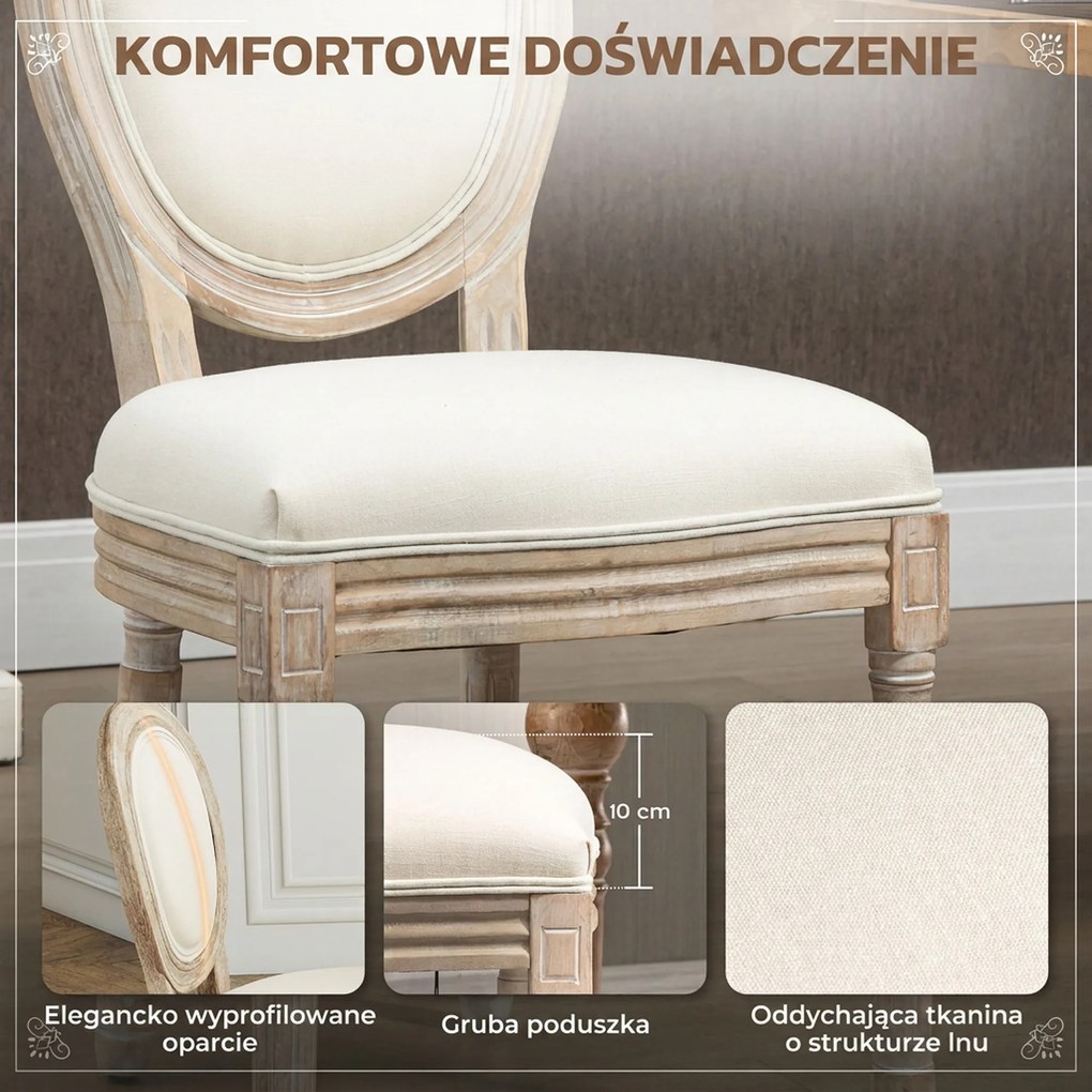 HOMCOM Zestaw 2 Krzeseł do Jadalni - Szare Krzesła Aksamitne z Pikowaniem i Drewnianymi Nogami. Klasyczny Design i Komfort | Aosom PL