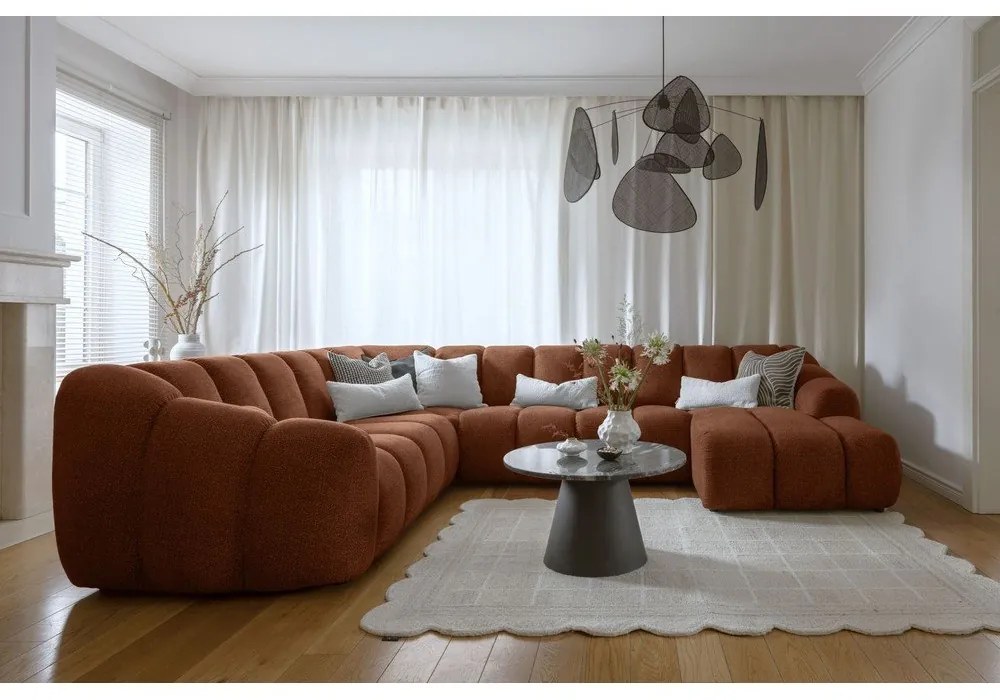 Narożnik (lewostronny/w kształcie litery U) w kolorze terakoty Shell – Miuform