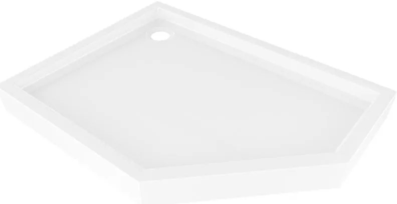 Mexen Flow+ brodzik pięciokątny lewy 100 x 90 cm, biały połysk - 46P109010LH