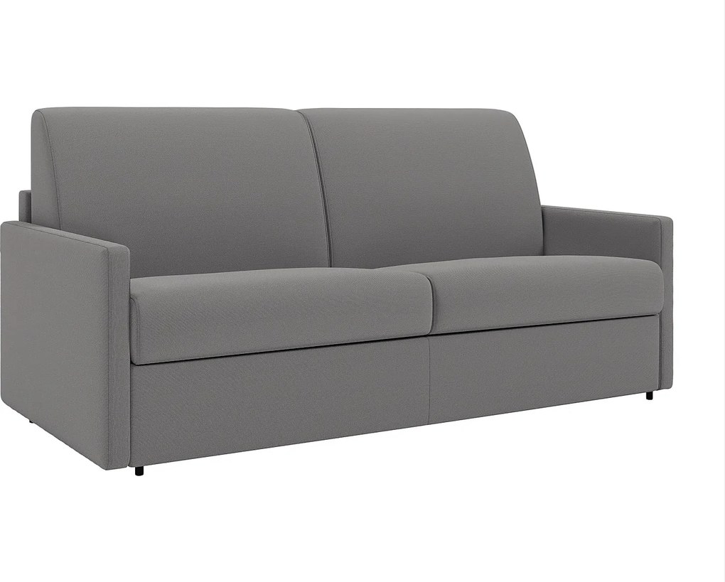Kanapa 2-osobowa rozkładana typu express z tkaniny - Kolor: jasnoszary - Pow. spania: 120 cm - Materac 14 cm CALIFE