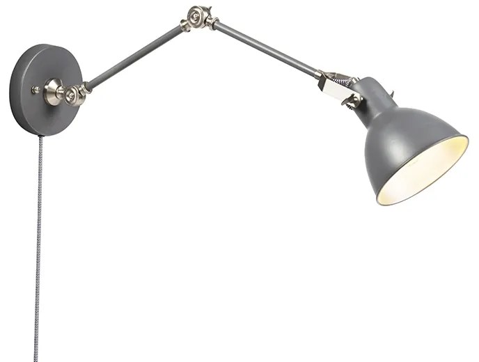 Industrialna lampa ścienna szara regulowana - Dazzle Nowoczesny Oswietlenie wewnetrzne