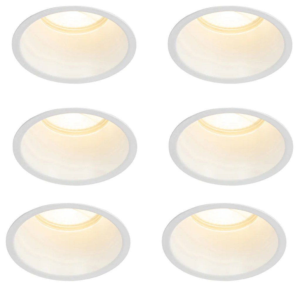 Zestaw 6 białych opraw LED GU10 70 mm IP44 - Dept