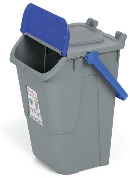 Plastikowy kosz do segregacji odpadów ECOLOGY II, 35 l, szaro-niebieski