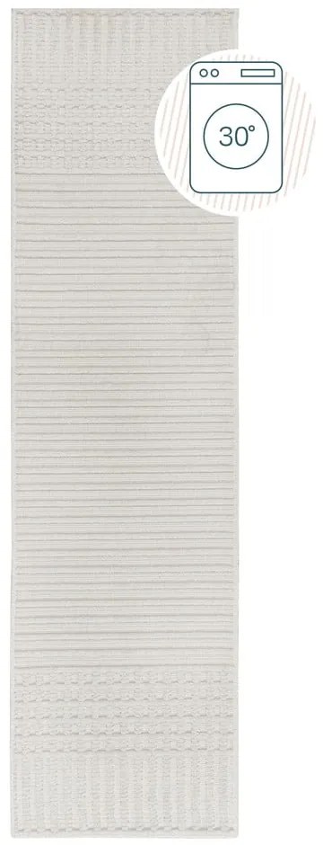 Biały chodnik z szenilu odpowiedni do prania 60x240 cm Elton – Flair Rugs