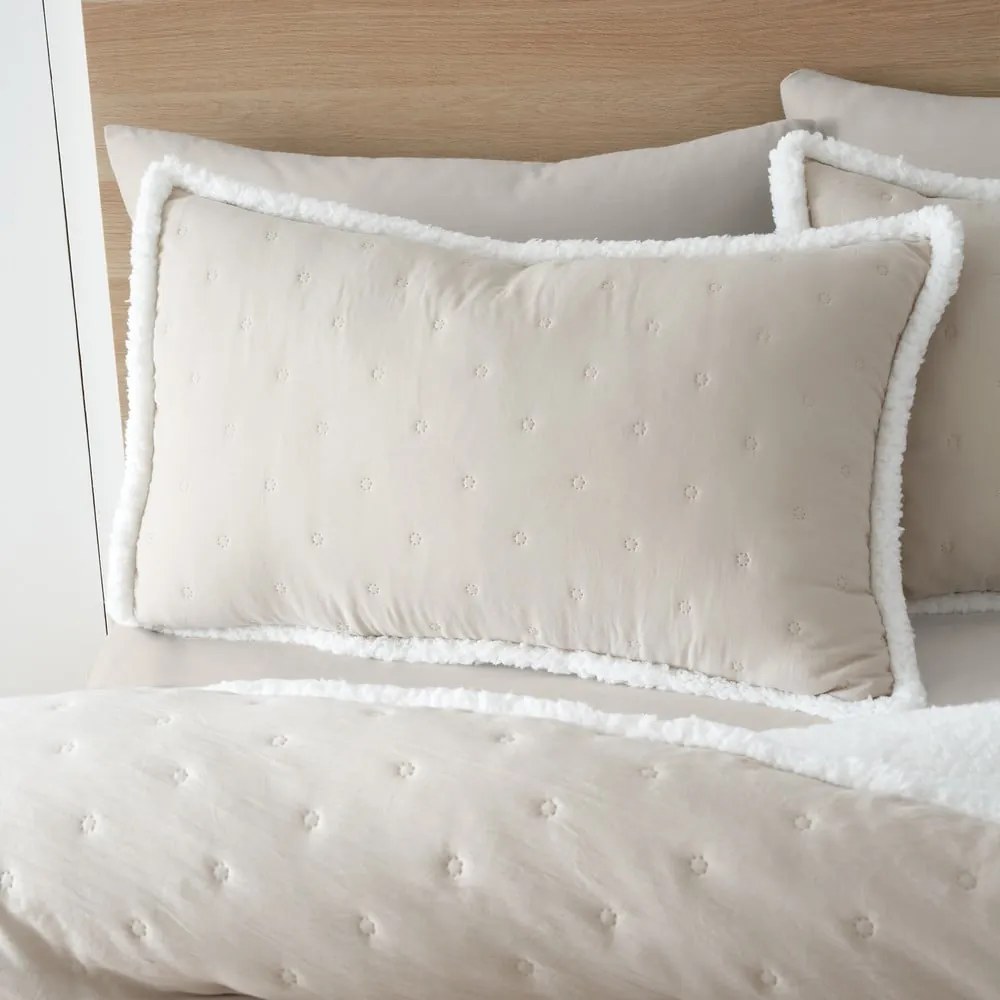 Kremowa pościel dwuosobowa z materiału sherpa 200x200 cm Cosy Nori – Catherine Lansfield