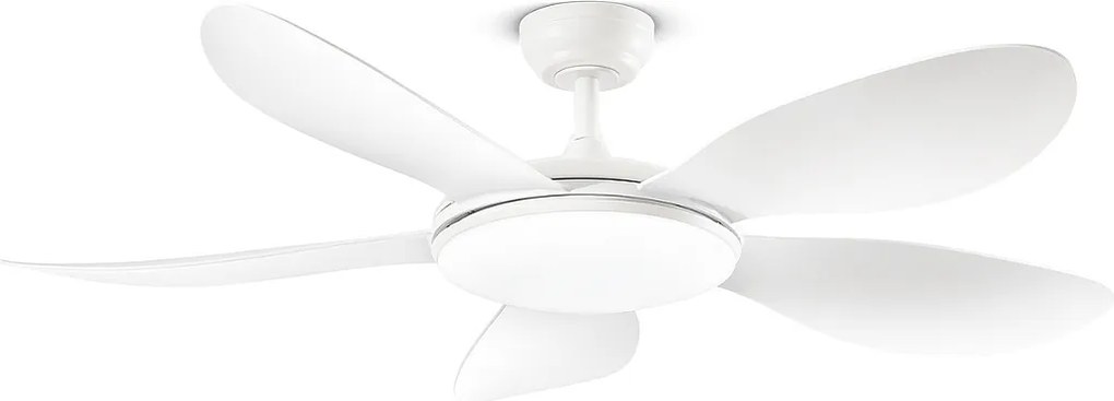 Wentylator sufitowy Perenz 7172 B CT biały z oświetleniem – Ø 130 cm, 5 łopatek, 5 prędkości, silnik prądu stałego 40 W, cichy