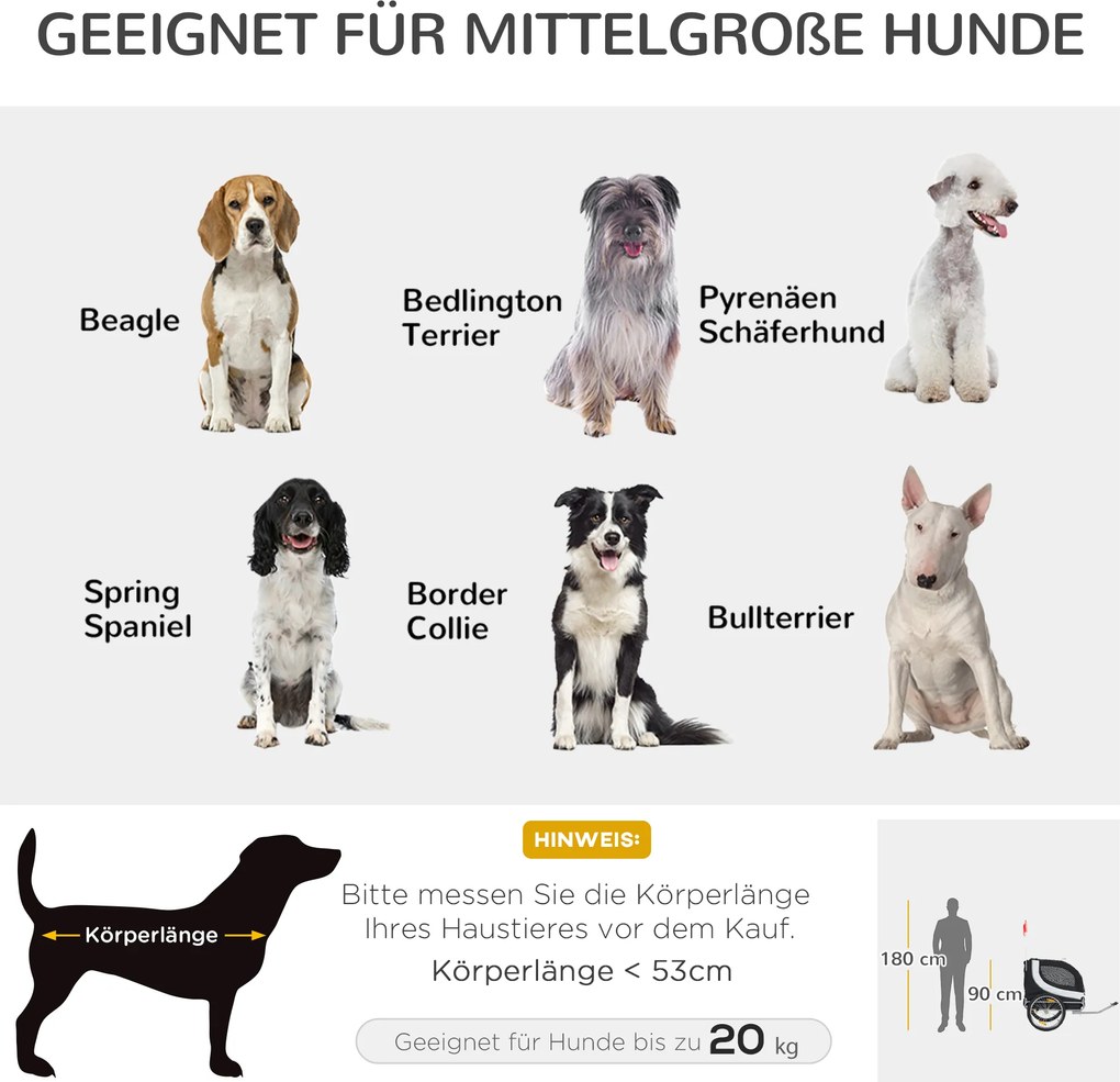 PawHut przyczepa rowerowa dla psów z uniwersalnym sprzęgłem stalowa biały+czarny