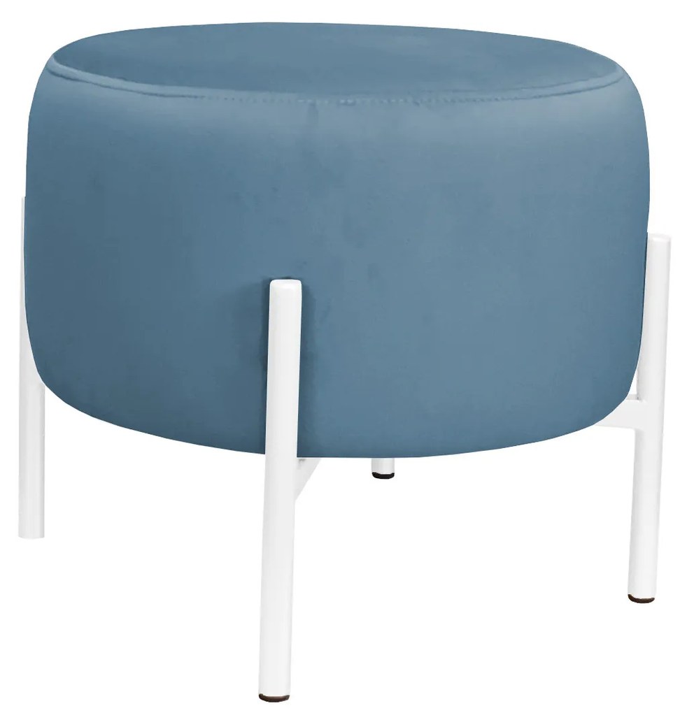 Pufa OLA LOFT ławka podnóżek metal biała MG33