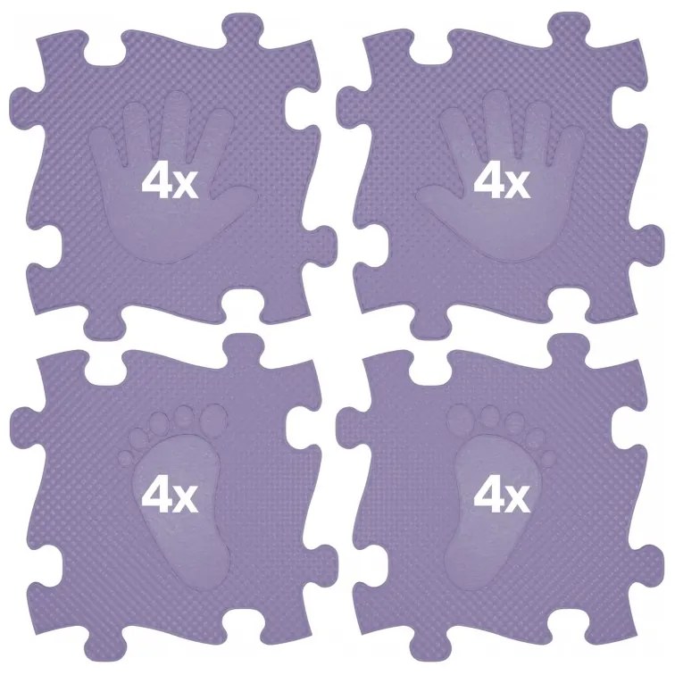 Woopie mata sensoryczna ortopedyczna puzzle ręce i nogi 16 el. - kolor fioletowy