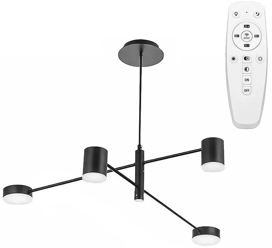 Lampa Sufitowa Nowoczesna 4-Ramienna APP596-4C z pilotem