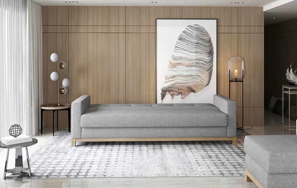 Szara 3-osobowa sofa SELENE, rozkładana