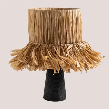 Ceramiczna Lampa Stołowa Yataity Czarna - Sklum