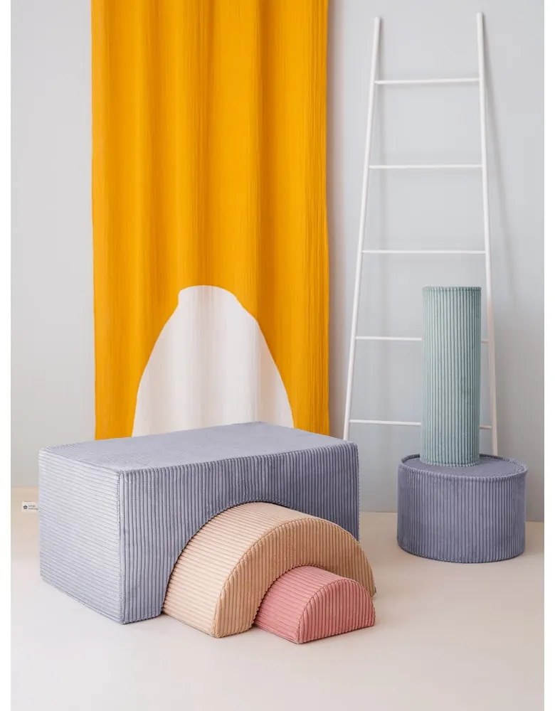 Niebieski sztruksowy piankowy plac zabaw 75x49x37 cm Rainbow Montessori – Wigiwama