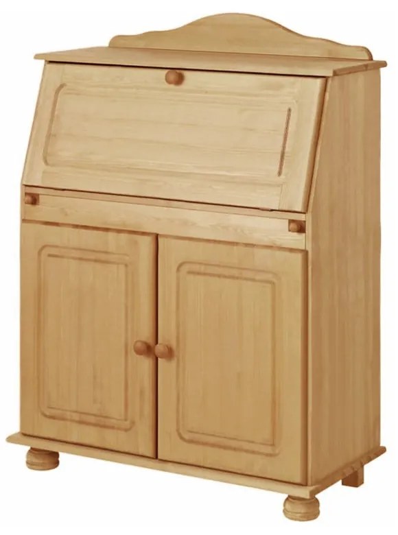 Wysoka komoda z litego drewna sosnowego z sekretarzykiem 107x39 cm Mette – Støraa