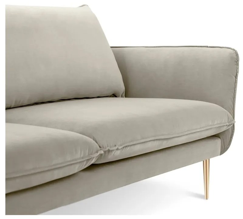 Beżowa aksamitna sofa Cosmopolitan Design Florence, 160 cm