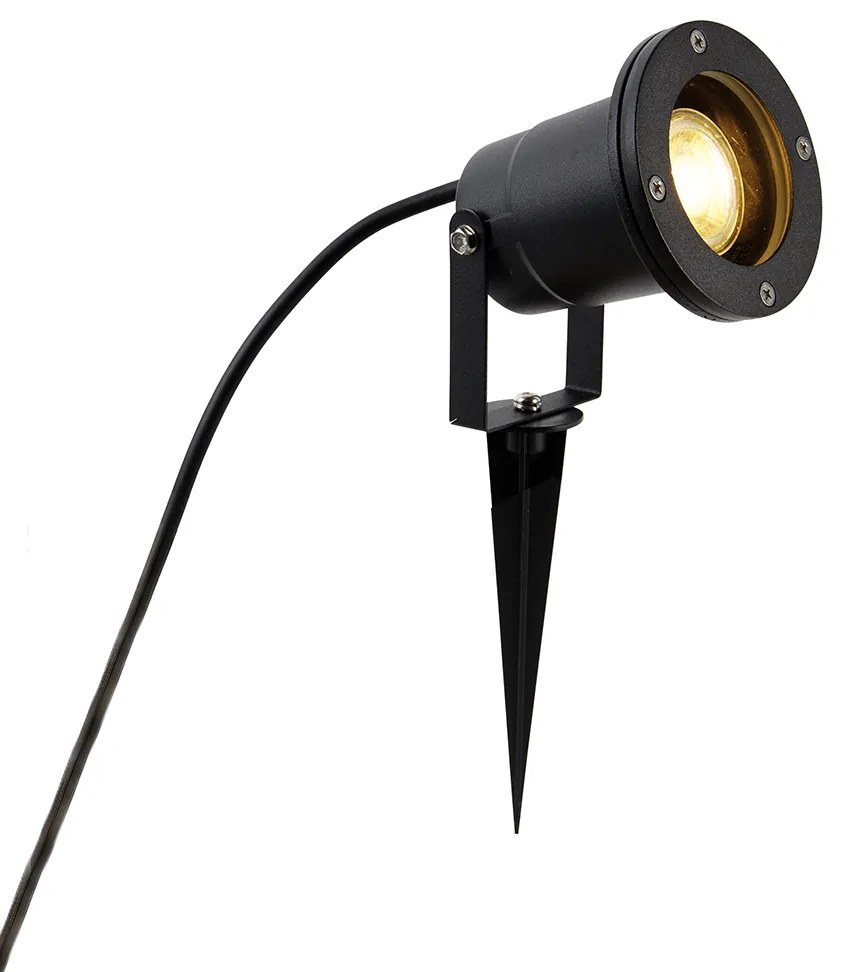 Nowoczesny reflektor czarny z przewodem i wtyczką 200 cm IP65 - Basic