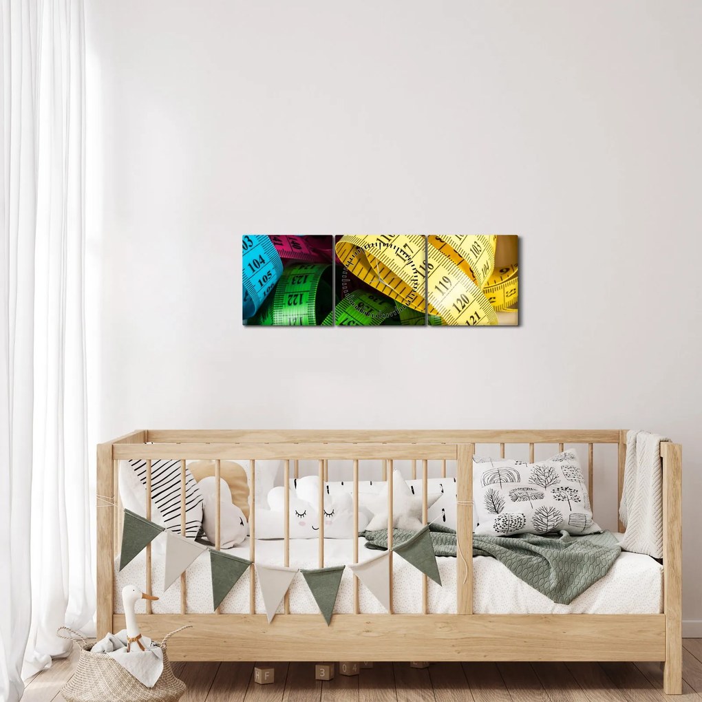 Obraz mierników koloru (z zegarem) (90x30 cm)