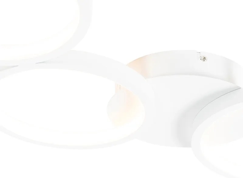 Designerska lampa sufitowa biała z wbudowanym LED 3-stopniowy ściemniacz 3-światła - PandeDesignerski Oswietlenie wewnetrzne