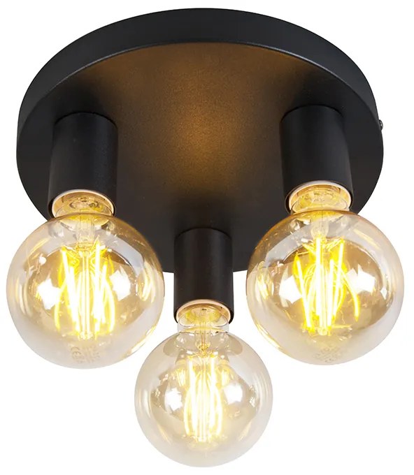 Inteligentna nowoczesna lampa sufitowa czarna w komplecie z 3 żarówkami WiFi G95 - Facil klasyczny/Antyczny Oswietlenie wewnetrzne