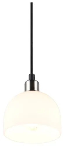 Lampa wisząca w biało-srebrnym kolorze ze szklanym kloszem ø 12 cm Molly – Trio