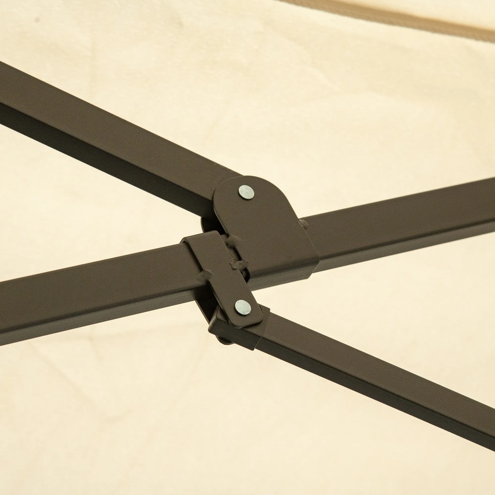 Outsunny podwójny parasol z podstawą, kremowy, 4,6 x 2,7 cm