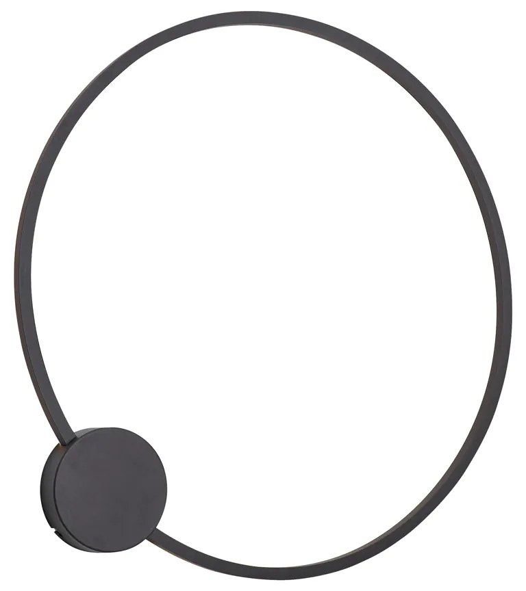 Designerska lampa ścienna czarna 67cm ze zintegrowanym LED, 3-stopniowo ściemnialna - Anello