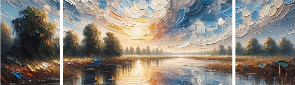 Obraz - Obraz słońca nad wodą (170x50 cm)